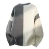 Otoño Invierno Nuevo Suéter de Punto con Cuello Redondo para Hombre Moda Juvenil Bloque de Color Casual Capa Base Suéter