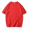 200g 21 algodón Camiseta Camiseta cuello redondo manga corta color liso hombro manga media impresión logo Overol ropa de clase