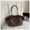 Estilo Coreano Transfronteiriço Novo Bolinhas Tendência 2026 Nylon Grande Capacidade Moda Bolsa de Mão para o Dia a Dia Bolsa de Ombro Bolsa de Braço para Mulheres