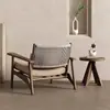 Silla Sofá Personalizada para Exteriores Tejida con Cuerda Estilo Wabi-Sabi Silla Individual de Ratán Impermeable Balcón Jardín B&B Patio Muebles de Madera Maciza