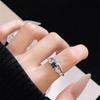 Anillo Abierto Serie Aguamarina Transfronterizo con Tesoro de Color Zircón Exquisito Lujo Ligero Estilo Frío Ins Elegante Anillo para Mujer