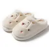 Pantufas de algodão fofas, novos estilos outono/inverno para mulheres, com estampas de desenhos animados, quentes e forradas com fleece para uso interno, com solas antiderrapantes e solados grossos, também disponíveis para homens