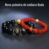 Atacado Nova Pulseira Obsidiana Masculina Ágata Vermelha Feminina Zodíaco Contas Benmingfo Círculo Único Par de Casal Joias