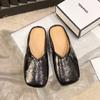 Pantuflas de Media Punta Baotou de Fondo Plano para Dama al Mayoreo Verano Nuevo de Alta Gama Slip-on Combinables Perezosas Sandalias para Mujeres Embarazadas