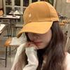 Boné de beisebol bordado com letras de estilo japonês para mulheres simples para todos os jogos de abas largas rosto de cabeça grande pequeno guarda-sol Soft Top Duck Tongue Hat