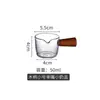 Jarra criativa para café e leite com cabo de madeira, vidro borossilicatado de alta qualidade, para espresso, latte e café italiano, copo medidor pequeno, jarra de leite pequena, recipiente de leite