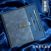 Caja de Regalo Set de Cuadernos de Negocios con Logo Personalizado, Patrón de Flor de Papel Recortado Estilo Chino, Cuaderno Espeso para Reuniones de Oficina, Diseño Simple