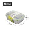Caja hermética de acero inoxidable 304 para conservación de alimentos con tapa, lonchera rectangular para conservación de alimentos, almacenamiento en refrigerador y congelador