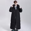 Al por mayor transfronterizo nuevo otoño e invierno parejas hombres y mujeres con chaqueta larga de plumón hasta la rodilla holgada casual chaqueta de plumón de ganso