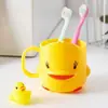 Copo para Enxaguante Bucal Infantil, Copo para Escova de Dentes, Copo Plástico para Escovar e Lavar, Copo Fofo Criativo de Desenho Animado Pato Amarelo