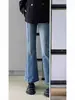 Preto Cinza Jeans Leve Feminino Plus Size Menina Cheinha Figura Pera Calças Cintura Alta Emagrecimento Calças para Sair Primavera