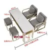 Mesa de Unhas Luz de Luxo Conjunto de Mesa e Cadeira para Unhas Individual Dupla Três Pessoas Aspirador Estação de Unhas Mesa de Salão de Unhas Venda Direta