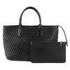 Bolsa de mão de alta qualidade com textura tecida para mulheres, bolsa de compras de mão de moda simples, bolsa de grande capacidade para deslocamento