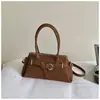 Bolsa de ombro retrô casual transfronteiriça para mulheres, nova versão coreana inverno 2025, bolsa de ombro estilo minimalista niche ins