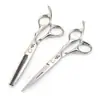 Tesouras Profissionais para Cabeleireiro, Tesouras de Corte de Cabelo Integradas de Aço Inoxidável, Tesouras Retas de 6 polegadas, Tesouras Desbastadoras, Tesouras Desbastadoras para Franja, Tesouras de Cabeleireiro para Uso Doméstico