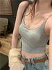 Camisola Sexy de Verano Estilo Europeo y Americano sin Espalda para Mujer, Pieza Única Anti-Exposición, Dulce y Picante, Ajustada, Espalda Bonita, Algodón con Almohadilla en el Pecho