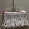 Fio de algodão haste de aço inoxidável esfregão cabeça quadrada pano de limpeza esfregão plano esfregão de absorção de água esfregão de torção manual pano de chão largo esfregão de cera