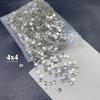 Manicura mini plana diamante blanco con forma especial tamaño pequeño celebridad de internet mismo estilo transparente diamante cuadrado gota de agua amor rectangular
