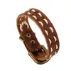Fábrica directa de joyería punk Joyería de comercio exterior europea y americana Pulsera vintage de piel de vaca Pulsera de cuero tejido