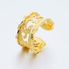 Anillo hueco retro de seis caracteres sánscritos mantra chapado en oro al por mayor anillo abierto de arena dorada de Vietnam joyería de latón para hombres y mujeres