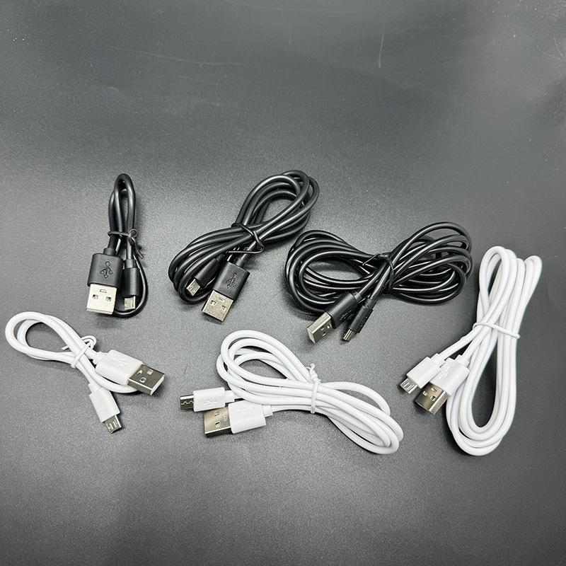 环保0.5米黑白色microUSB安卓充电线80cmUSB转迈克V8安卓数据线2A