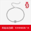 Pulsera Navideña de Lujo Ligero de Alta Gama, Pulsera de Plata 925 Estilo Ins Europeo y Americano con Moissanita, en Stock para Dropshipping