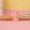 Chaveiro de PVC de Unicórnio Sentado Desenho Animado Criativo Colorido Chaveiro de Cavalo Acessórios Pingente para Carro Bolsa
