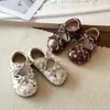 Zapatos Mary Jane Florales Estilo Dulce para Niñas 2026 Primavera y Otoño Nuevos Zapatos de Cuero de Princesa con Moño para Bebé Zapatos Planos de Suela Suave