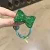 Goma para el pelo con lazo de cristal verde 2026 Nuevo estilo Dulce y fresca Accesorio elástico para el cabello Duradero Alta elasticidad Adorno para el cabello