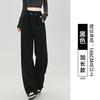Calça Esportiva Estilo Americano para Mulheres, Primavera e Outono 2026 Nova Cintura Alta Caimento Solto Reta Larga Casual Cinza Calça de Moletom