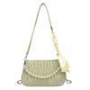 Bolsa Pequena com Corrente de Pérolas Estilo Coreano Yaozi Moda Feminina Design Plissado Bolsa Quadrada Pequena de Ombro 2024 Nova Bolsa de Axila