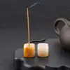 Suporte Quadrado para Incenso de Pedra Ágata Cristal Roxo Rosa Branco Base para Incenso Pedra de Aromaterapia de Cristal Inserto para Incenso Móveis para Casa