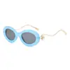 Gafas de Sol Retro Redondas de Perlas para Mujer de Nueva Colección Transfronterizas Moda Tendencia Europea y Americana Personalidad Versátiles Gafas de Sol de Alta Gama para Hombre
