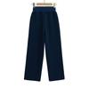 2025 lulu mismo resorte nuevo cintura alta textura cordón pierna ancha suelto color sólido moda deportiva pantalones de pierna ancha