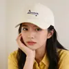 Gorra de Béisbol de Ala Ancha con Parte Superior Suave Estilo Coreano para Mujer, Bordado Simple de Letras, Gorra de Pato de Ala Ancha, Sombrero de Sol Versátil Casual