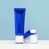 Tubo ABL de alumínio-plástico azul 48ml com tampa quadrada de acrílico, selado e à prova de vazamentos, adequado para protetor solar, creme para as mãos e sérum