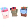 2023 Novas Luvas de Tricô Quentes Multicor Patchwork com Tampa Flip para Crianças Simples Meio Dedo Proteção contra Frio Luvas Diárias Comércio Exterior