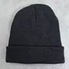 Gorro acrílico de punto de color sólido para comercio exterior, gorro de invierno tejido, logo estampado bordado, fabricantes de gorros de lana al por mayor, gorro para pareja