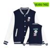 Uniforme de béisbol de manga larga estilo americano de moda para hombre y mujer, chaqueta de estudiante con estampado de guerra de espalda de mantra de nuevo estilo transfronterizo para otoño e invierno