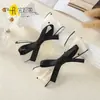 Accesorio de lazo de malla de lunares estilo coreano, accesorio para el cabello de color contrastante blanco y negro, material de bricolaje, decoración versátil de alta gama