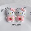 Cono de gato rosa brillante accesorios de resina pegamento crema accesorios para el cabello anillo para el cabello diy funda para teléfono taza de agua papelería pegatinas