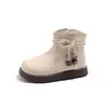 Botines Retro para Niñas 2025 Nuevos Botines Cortos de Otoño e Invierno Botas tipo Martin para Niños Mayores y Bebés Botas de Moda con Perlas Botines Individuales