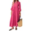 En stock AliExpress Primavera y Otoño Vestido Largo Francés de Cuello en V Ceñido a la Cintura, Vestido Elegante de Manga Larga Estilo Europeo y Americano, Nuevo Modelo 2026