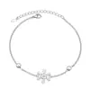 Pulsera de cruz simple plateada para mujer, acero de titanio, copo de nieve, cuentas redondas pequeñas, pulsera femenina, joyería europea y americana, regalo de Navidad