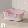 Caixa de Areia para Gatos, Semifechada, Integrada, Caixa de Areia para Gatos Desmontável, Tipo Aberto, Anti-respingo, Banheiro para Gatos Grande, Atacado do Fabricante