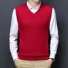 Colete de malha masculino, camisa básica masculina, malha sem mangas com decote V slim fit para negócios, colete masculino, fornecimento direto da fábrica