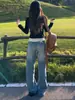 Camiseta Falsa de Duas Peças com Mangas Longas para Mulheres Outono e Inverno Camisa Base Interna Design Slim Fit Emagrecedor Top Chic de Nicho