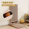 Rascador de cartón corrugado para gatos montado en la pared, integrado con un nido para gatos montado en la pared, extra grande, duradero y que no suelta pelo