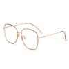 Armazón para Gafas Ópticas de Titanio Polygonal Retro de Lujo Ligero, Efecto Adelgazante para Caras Grandes, Gafas Sin Graduación Anti-Luz Azul TH61002