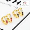 Brincos de diamante em forma de amor direto da fábrica brincos de aço inoxidável de vento doce brincos de aço de titânio Joker vermelho feminino